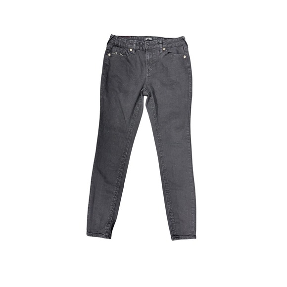 True Religion Denim - True Religion Jennie Curvy Super Skinny Jeans Black Mid Rise Womens Size 29